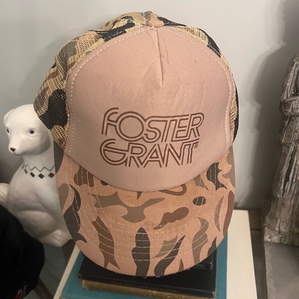 Foster Grant Tan and Brown Camouflage SnapBack Cap